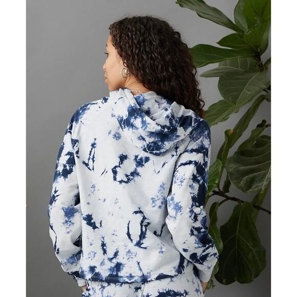 KNOWN SUPPLY- NWT- ARIA HOODIE - "ORGANIC"  DARK BLUE TIE DYE Sz:Small RET$144 - Picture 4 of 5